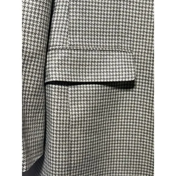 Vintage Burberrry London Sport Coat 43R Brown Tan Houndstooth Suit - Picture 3 of 15